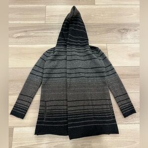 Vince Sophie Striped Blanket Cardigan Sweater Car Coat Wool Cashmere Yak Alpaca
